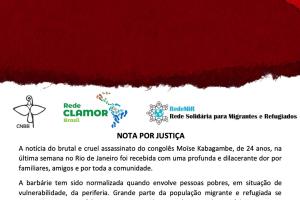 Em nota, entidades e pastorais cobram justiça pelo cruel assassinato do congolês Moïse Kabagambe Em nota, entidades e pastorais cobram justiça pelo cruel assassinato do congolês Moïse Kabagambe